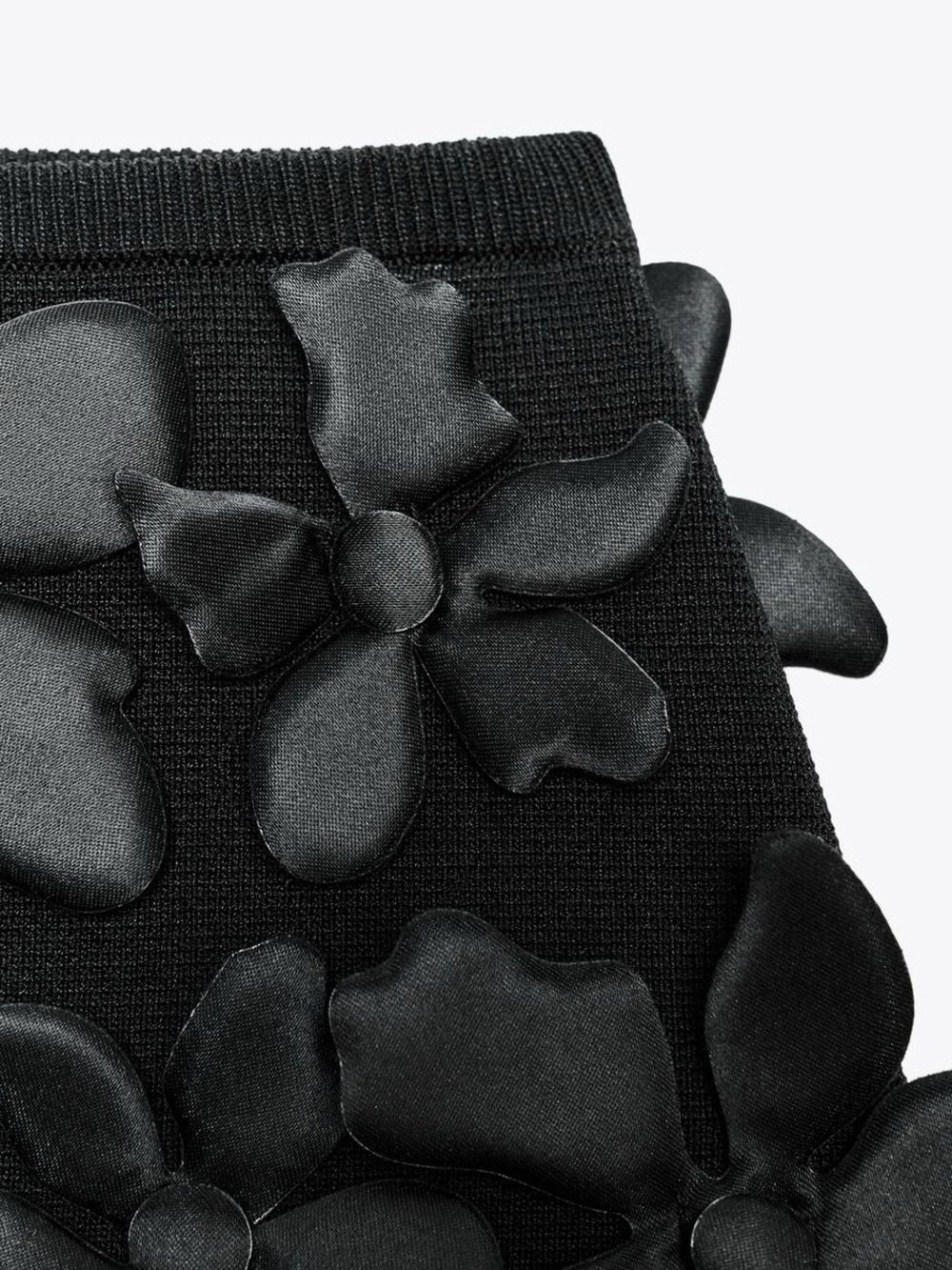NWT. Zara Black Knitted Mini-Skirt with Floral Texture Print. Size M. - Picture 5 of 10